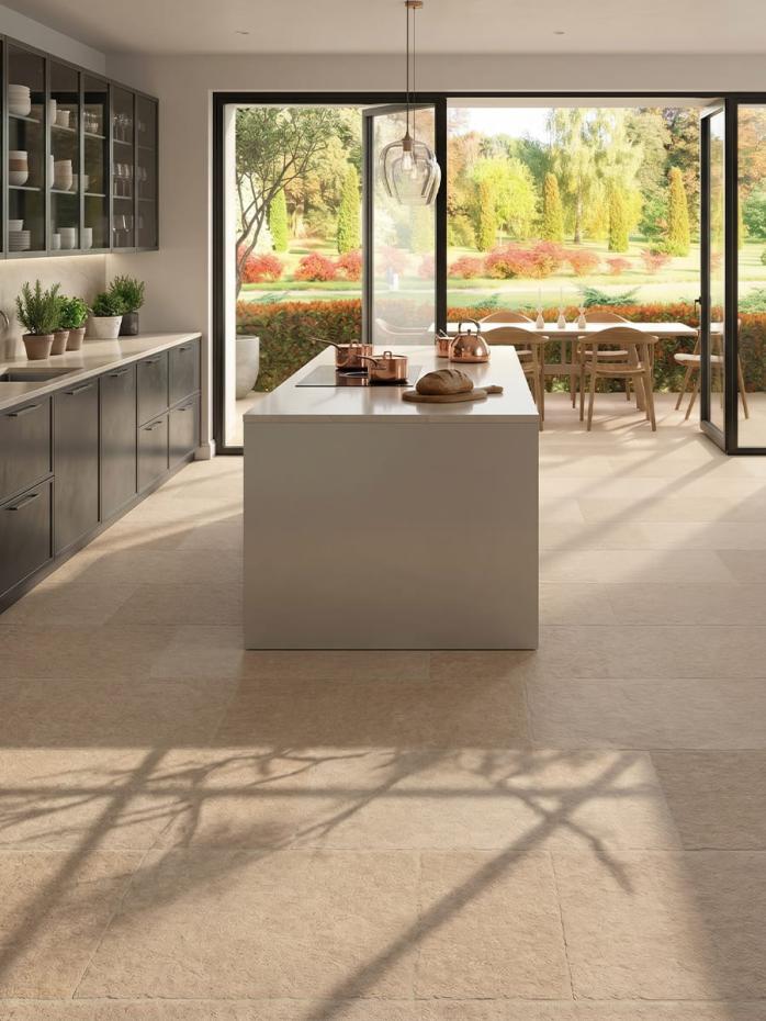 Jersey Beige Antique Chiselled Edge Porcelain Tile - 600x400x9.5mm