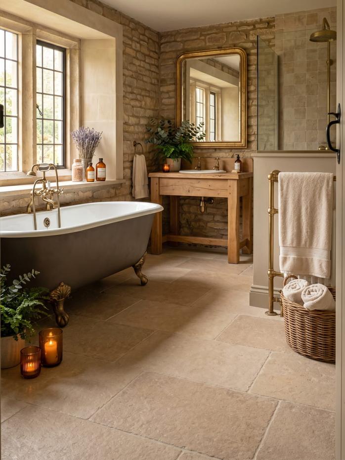 Jersey Beige Antique Chiselled Edge Porcelain Tile - 600x400x9.5mm