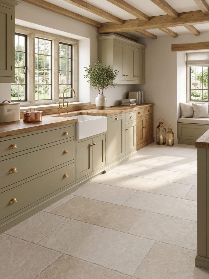 Jersey Cream Antique Chiselled Edge Porcelain Tile - 900x600x9.5mm