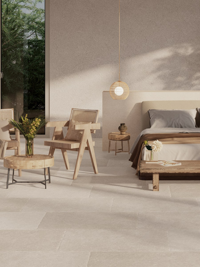 Jersey Cream Antique Chiselled Edge Porcelain Tile - 900x600x9.5mm