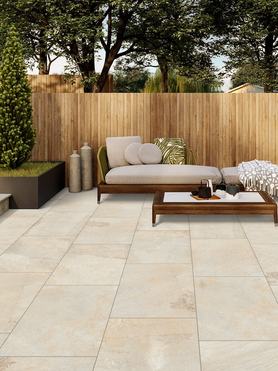 Jurrasic Quartzite Outdoor Porcelain Paving Slabs - 900x600x20mm