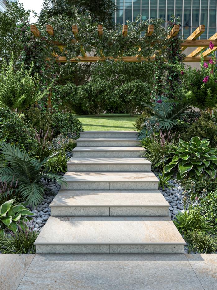 Jurassic Quartzite Porcelain Bullnose Tiles - 900x300x20mm