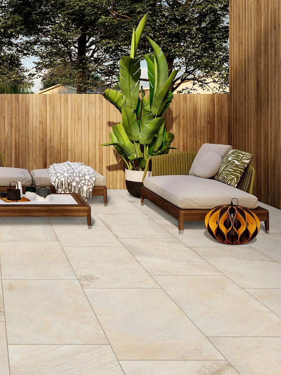 Jurrasic Quartzite Outdoor Porcelain Paving Slabs - 900x600x20mm