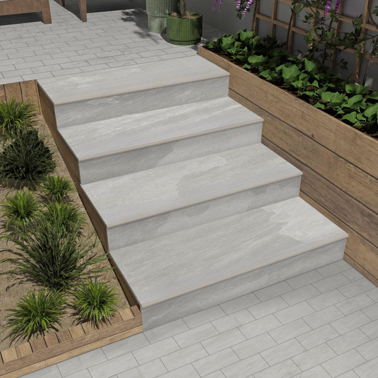 Kandla Grey Bullnoses for Steps & Coping - 900x300mm