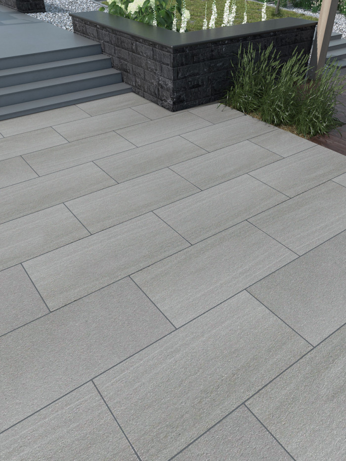 Kandla Grey Sawn and Flamed Sandstone Slabs - 900x600 Pack
