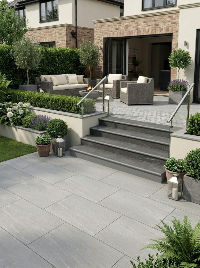 Kandla Grey Outdoor Porcelain Paving Slabs - 900x600x20mm