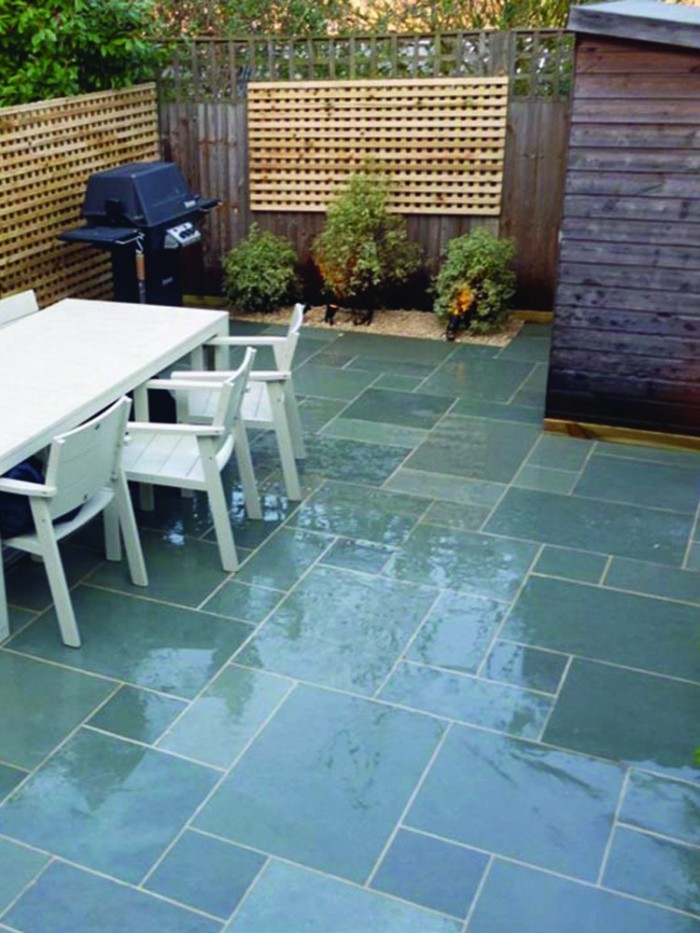 Kota Blue Smooth Sawn Limestone Paving Mix Size Patio Pack