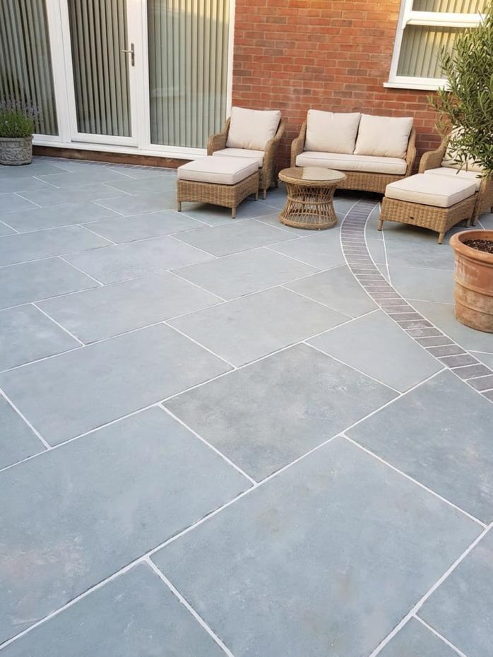Kota Blue Natural Limestone Paving Slabs - 900x600 Pack