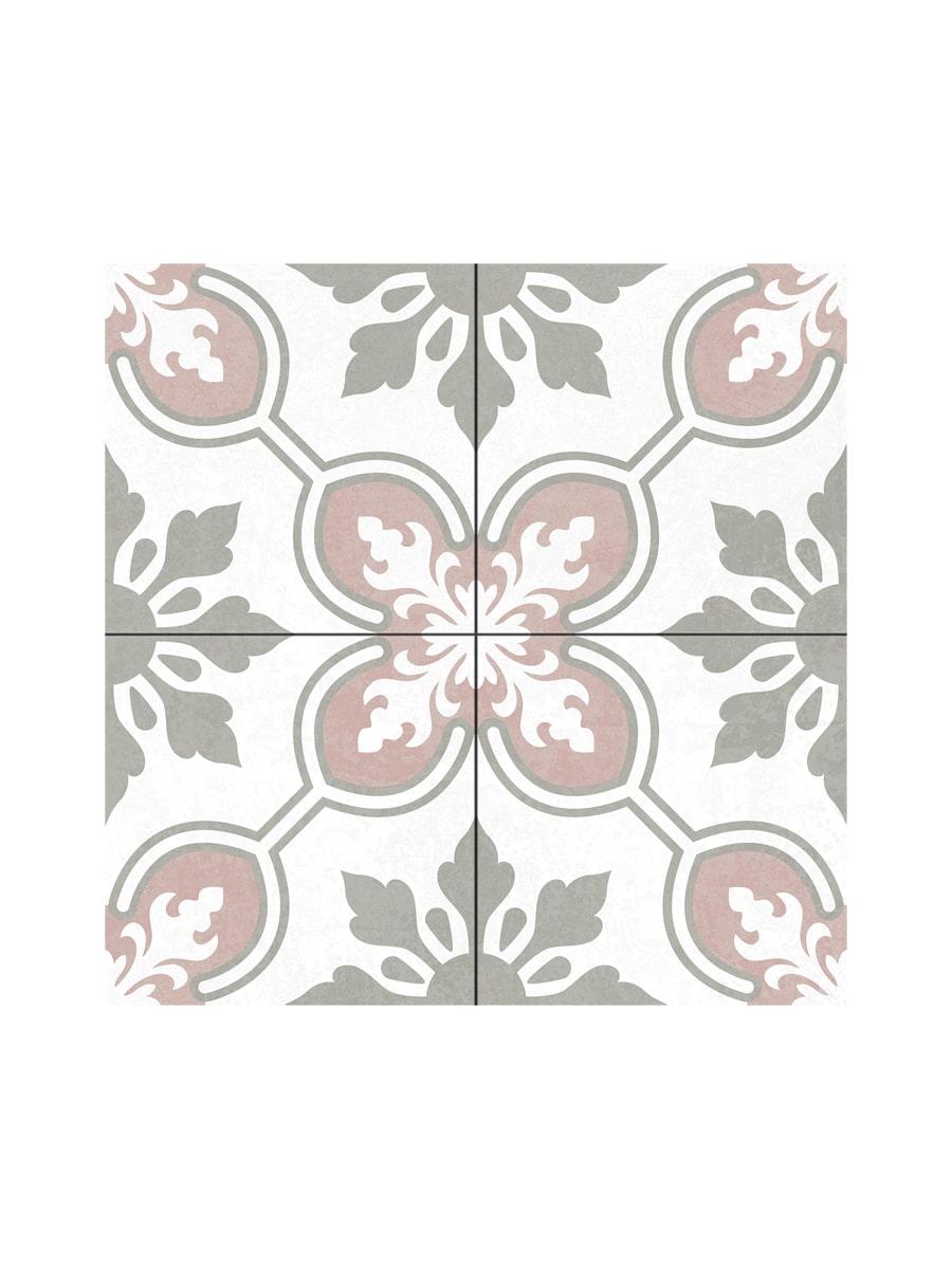 Seville Floral White Decor Porcelain Tile - 450x450mm