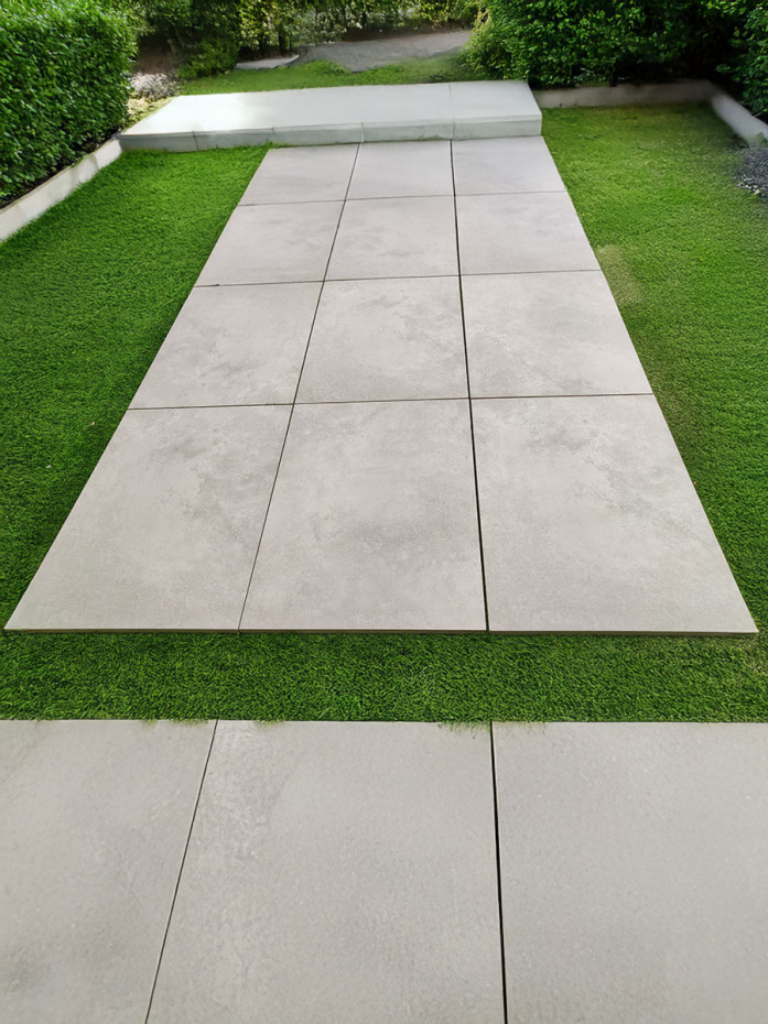 Limestone Ash Outdoor Porcelain Paving Slabs - 900x600x20mm