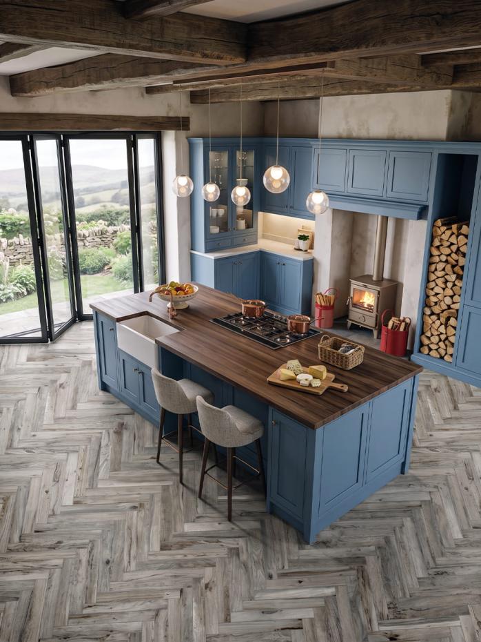 Living Tortora Herringbone Wood Effect Italian Tile - 450x75mm