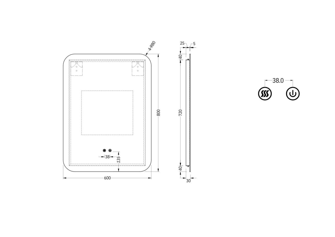 London Matt Black Fluted Bathroom Vanity With Stone Basin - 600mm