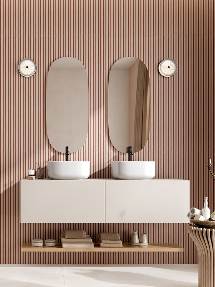 Ludo Nova Cipria Cotto Luxury Italian Fluted Wall Tile - 1200x600mm