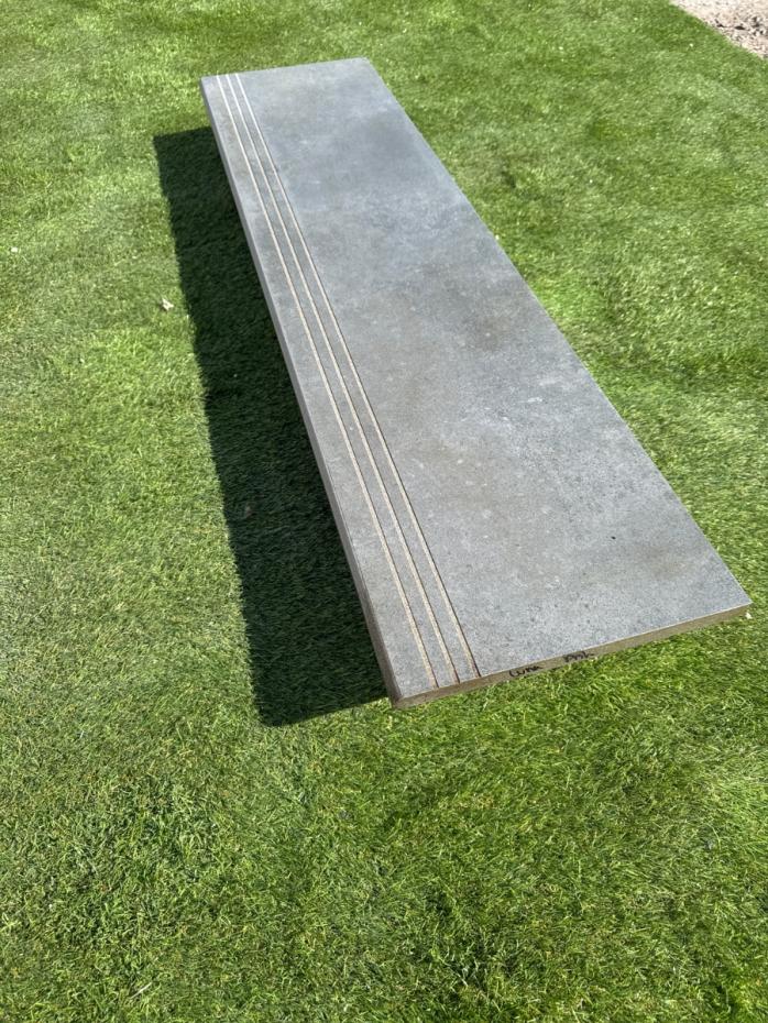 Luna Ash porcelain bullnose tile 1200x300mm