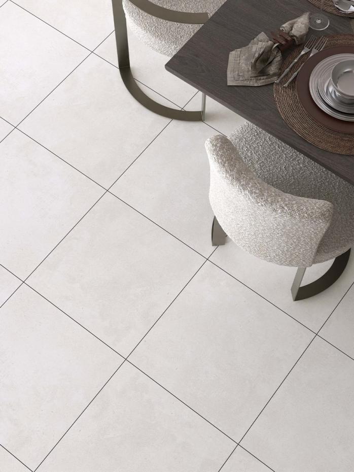 Eclipse Off White Porcelain Tile - 600x600mm