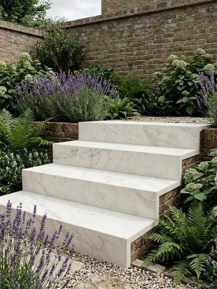 Lusso Carrara Drop Face for Steps, Coping & Pool Edging - 1200x400x100mm