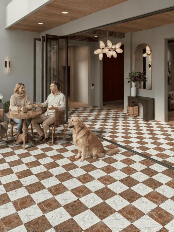 Lusso Carrara Marble Effect Porcelain Paving Slabs - 300x300x20mm