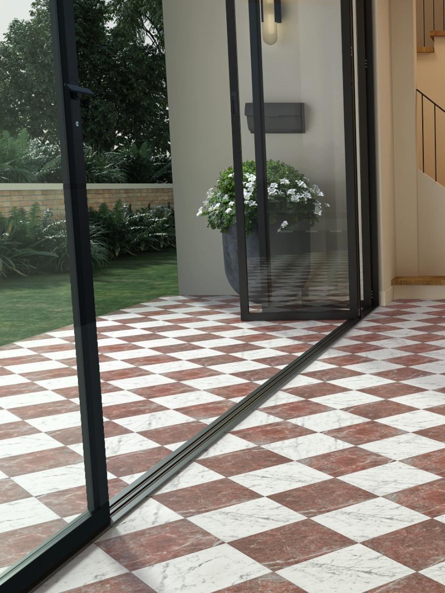 Lusso Carrara Marble Effect Porcelain Paving Slabs - 300x300x20mm