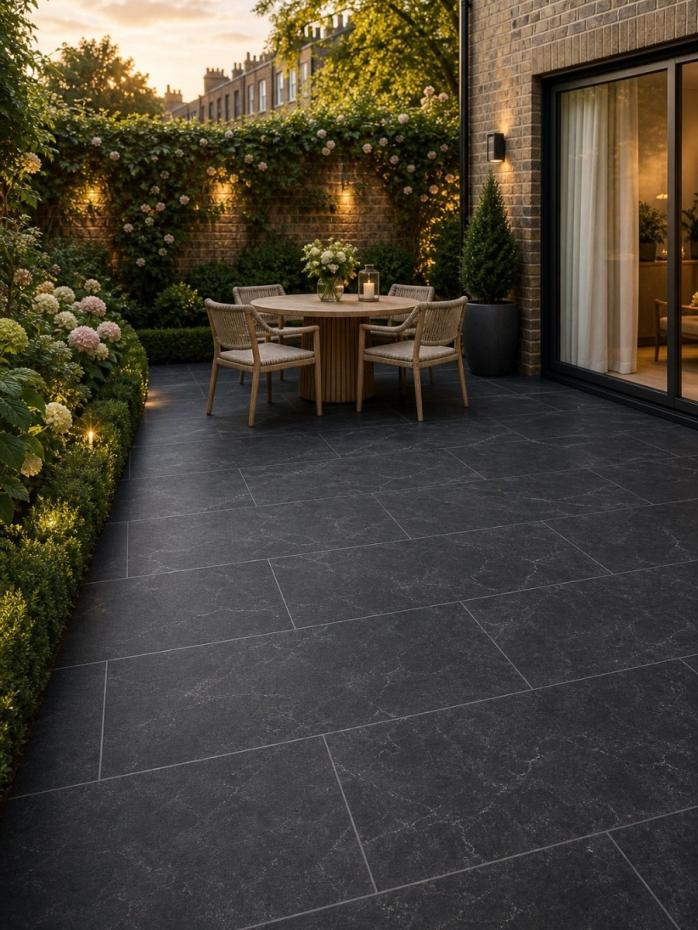 Lusso Nero Outdoor Porcelain Paving Slabs - 1200x600x20mm