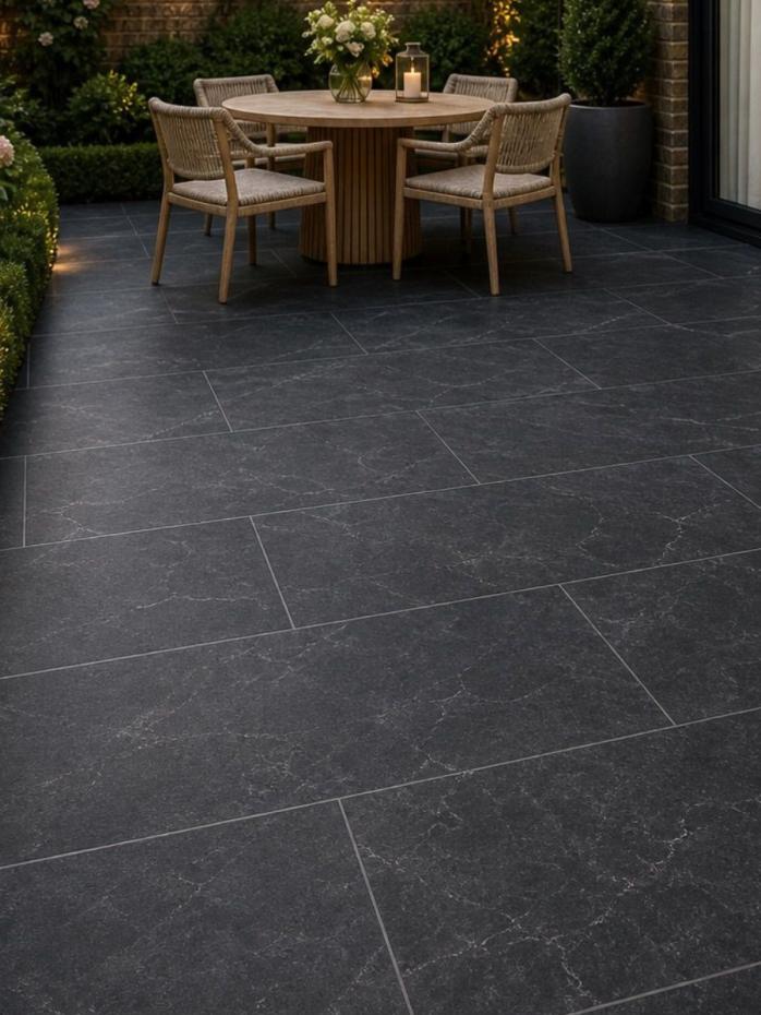 Lusso Nero Outdoor Porcelain Paving Slabs - 1200x600x20mm