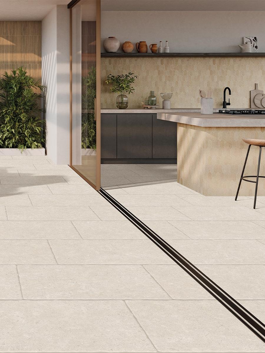 Langham Ivory Tumbled Outdoor Porcelain - 900x600x20mm