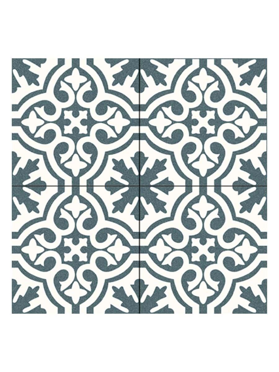 Fiore Blue Decor Porcelain Tile - 450x450mm