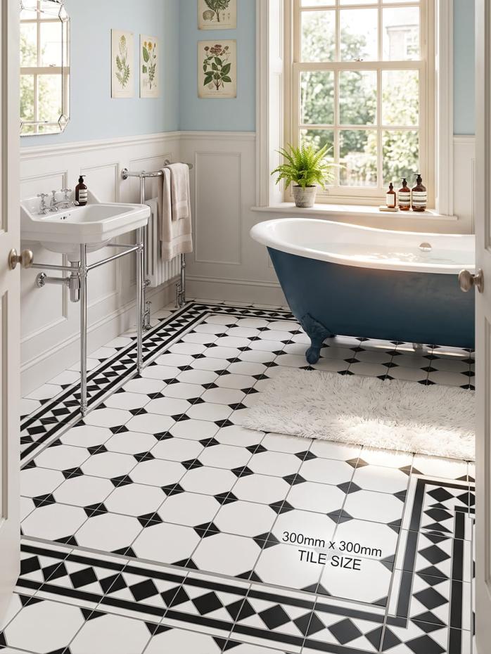 Madeira Black Ceramic Tile - 330x330x10mm