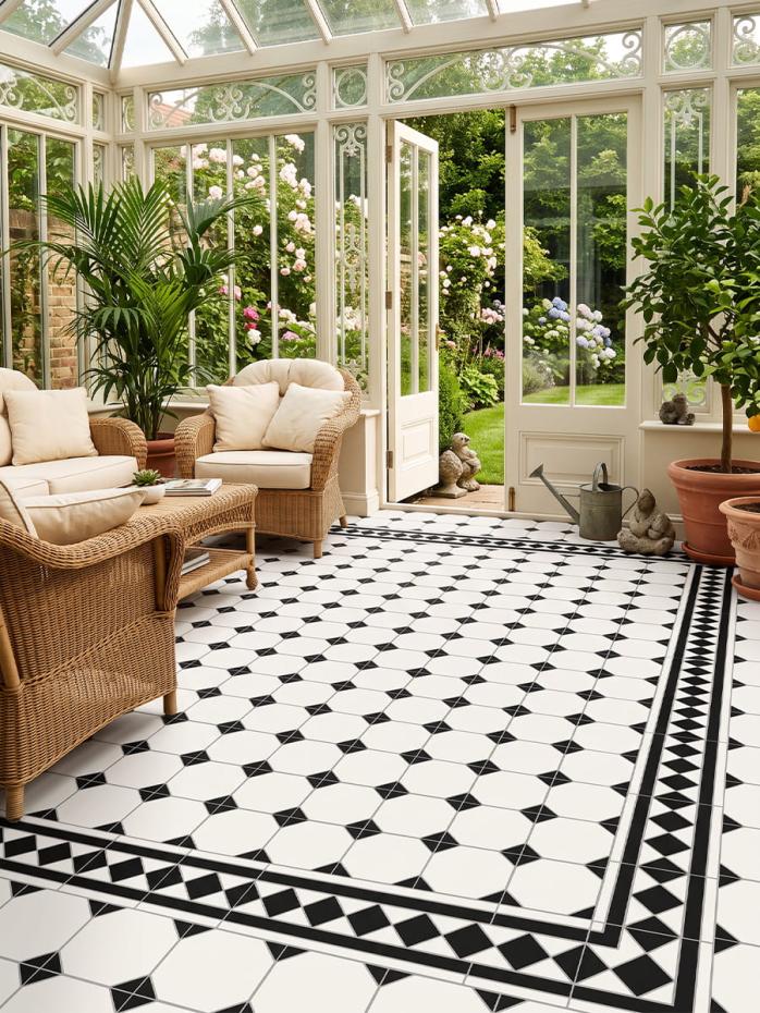Madeira Black Ceramic Tile - 330x330x10mm