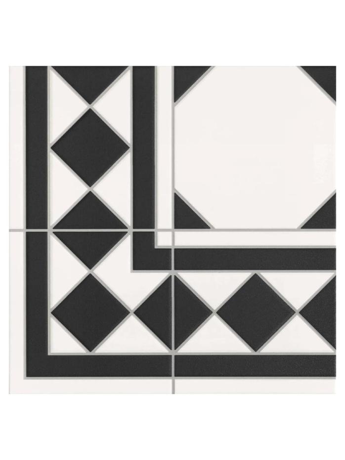 Madeira Black Corner Tile - 330x330x10mm