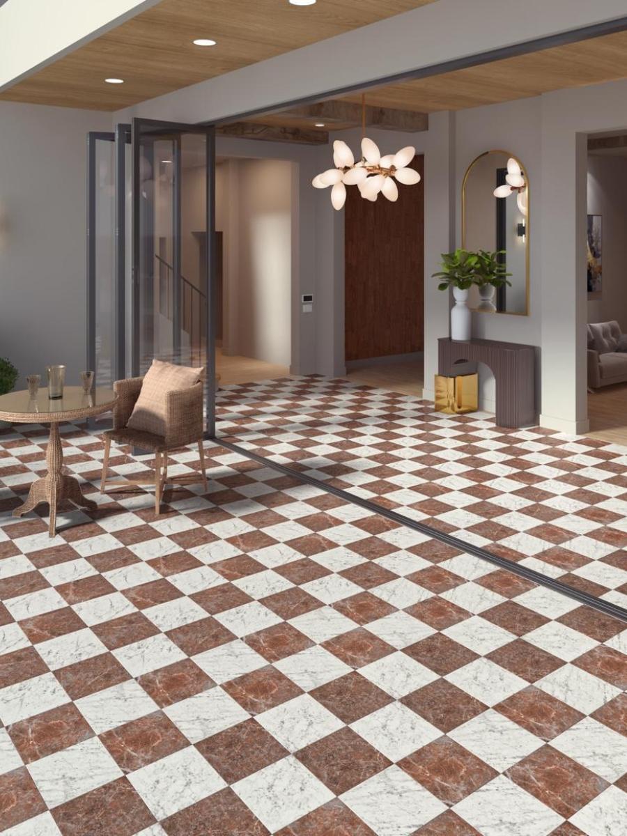 Majestic Carrara Italian Marble Effect Porcelain Tile - 300x300x9mm