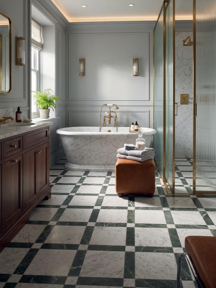 Majestic Carrara Verde Italian Marble Effect Tile - 450x450mm