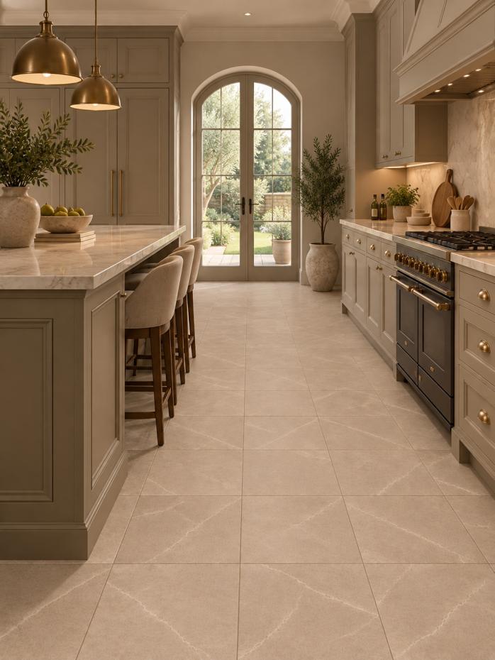 Majestic Cosmo Crema Italian Marble Effect Porcelain Tiles - 300x300x9mm