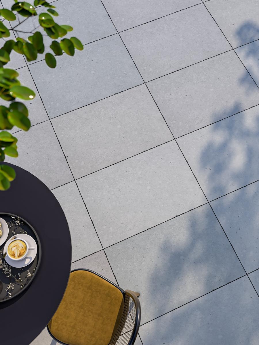 Tuscany Grey Antique Chiselled Edge Porcelain Paving Slabs - 900x600x20mm