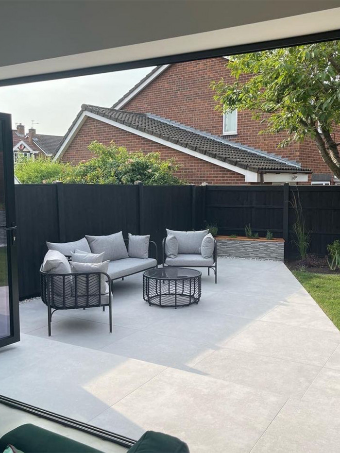 Santorini White Outdoor Porcelain Paving Slabs - 1000x1000x20mm