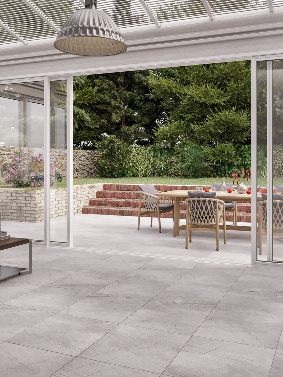 Marmo Gris Marble Effect Outdoor Porcelain Paving Slabs - 600x600 Pack