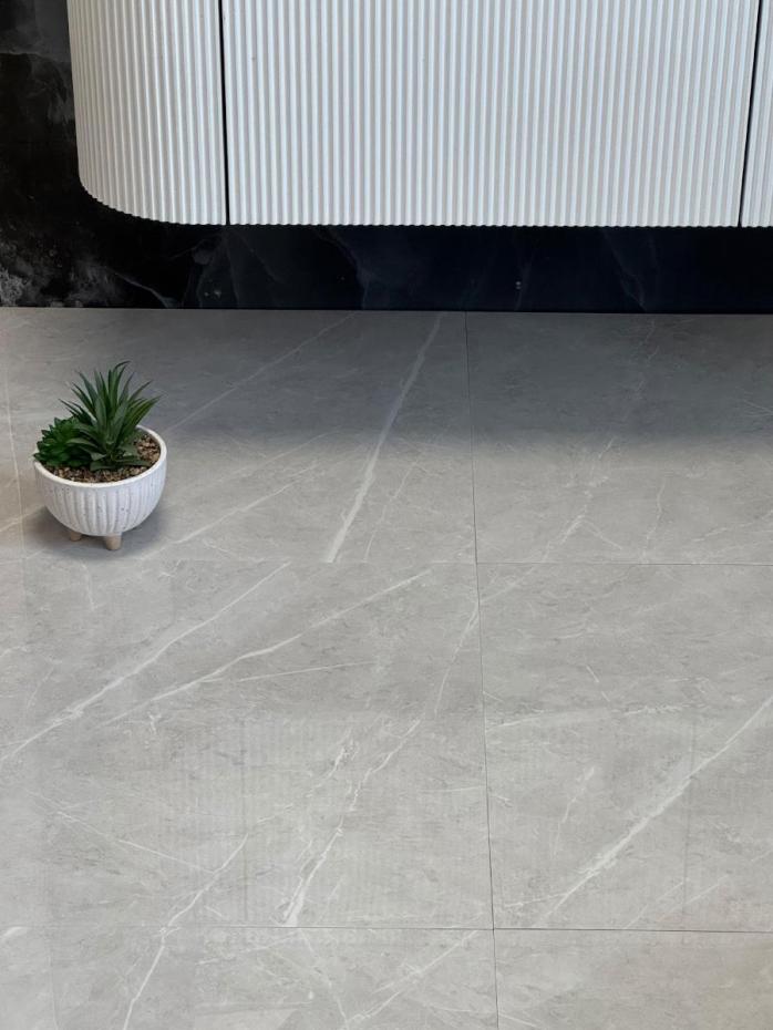 Pulpis Grey Marble Effect Porcelain Tiles - 600x600mm