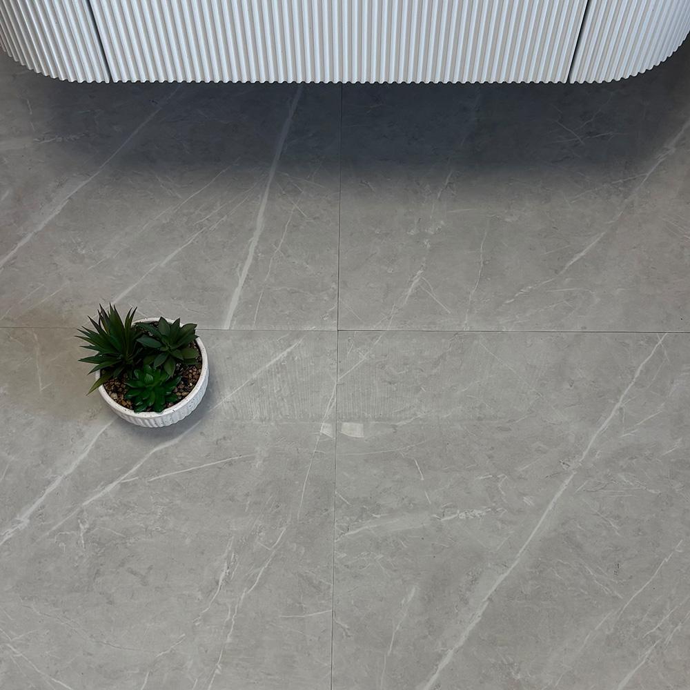 Pulpis Grey Marble Effect Porcelain Tiles - 600x600mm
