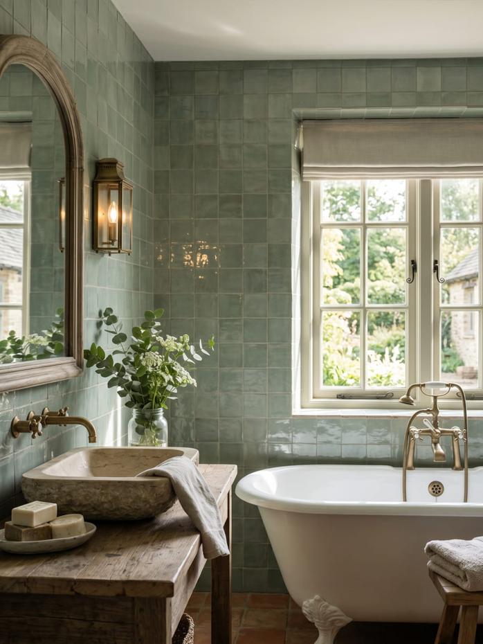 Marrakech Sea Water Zellige Porcelain Tile - 100x100mm