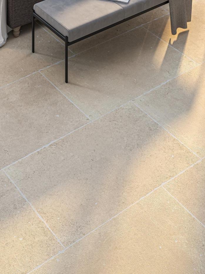 Marseille Cream Antique Chiselled Edge Porcelain Slab - 900x600x20mm