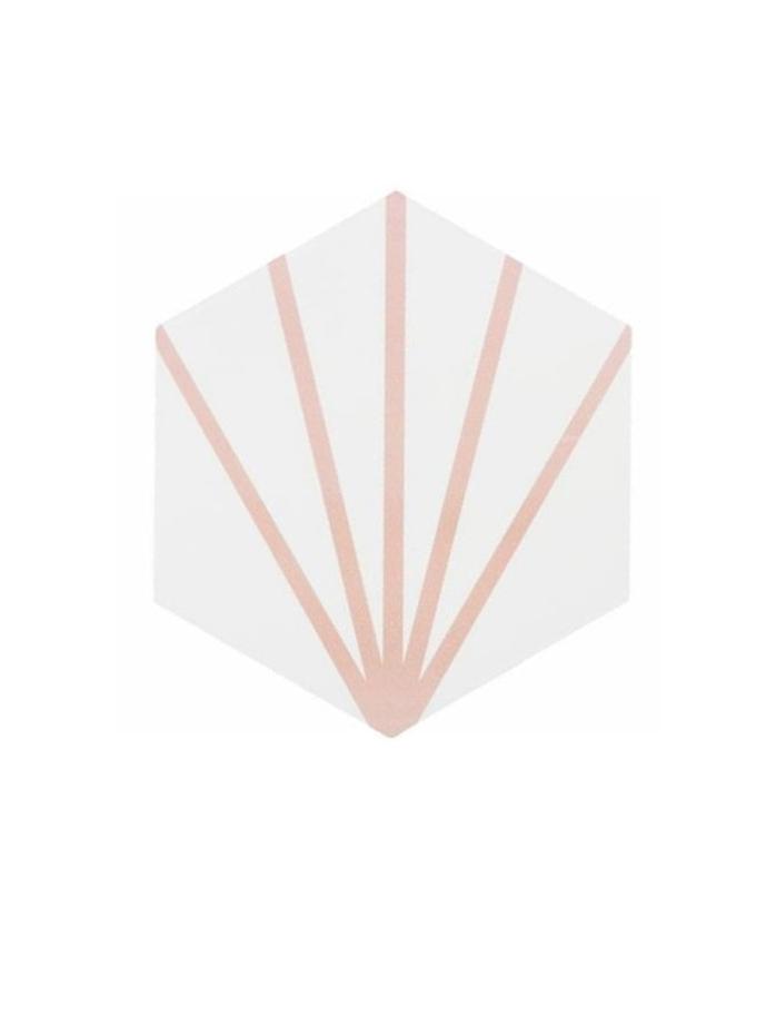 Mirage Pink Decor Hexagon Wall & Floor Tiles - 198x228mm