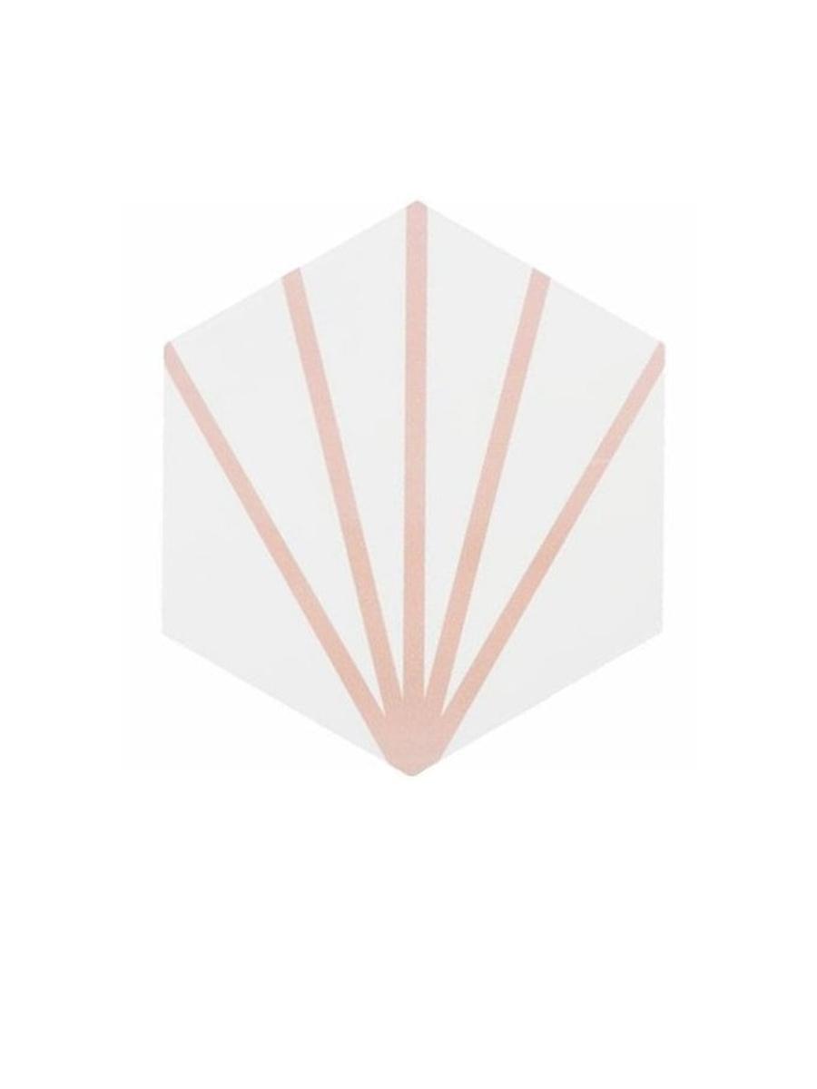 Mirage Pink Decor Hexagon Wall & Floor Tiles - 198x228mm (LAST PACK)