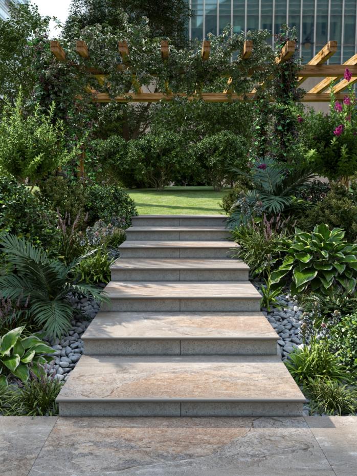 Multicolour Slate Porcelain Bullnose Tiles - 900x450x20mm