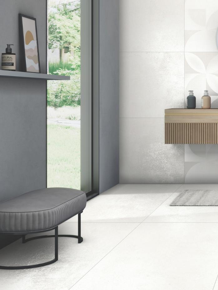Munich White Porcelain Tiles - 1200x600