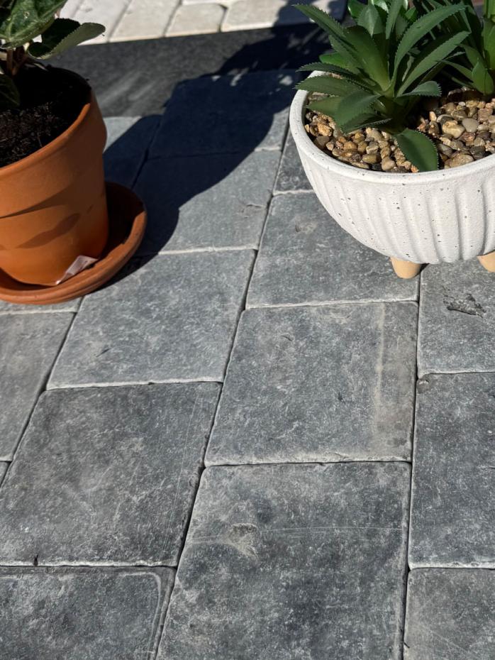 Naples Dark Grey Limestone Tiles - 400x400mm