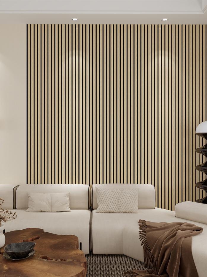 Natural Oak Acoustic Wood Wrapped Wall Panels - 2400x600x21mm