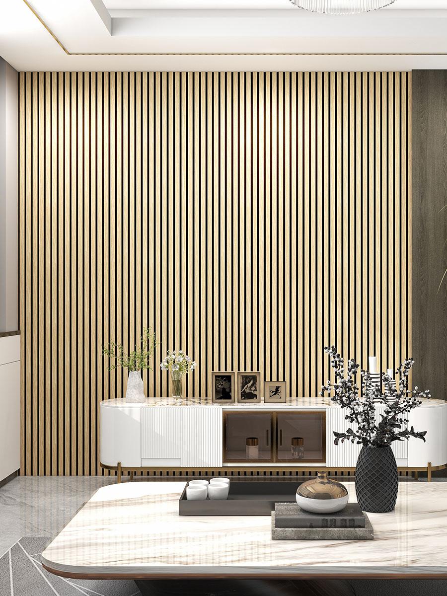 Natural Oak Acoustic Wood Wrapped Wall Panels - 2400x600x21mm