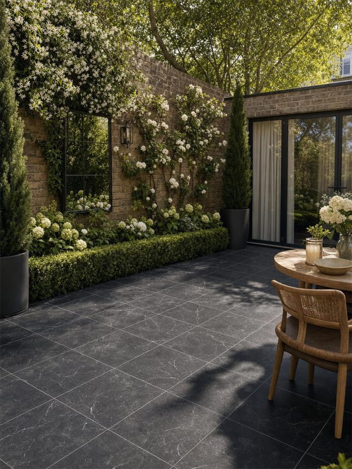 Lusso Noir Porcelain Paving Slabs - 300x300x20mm
