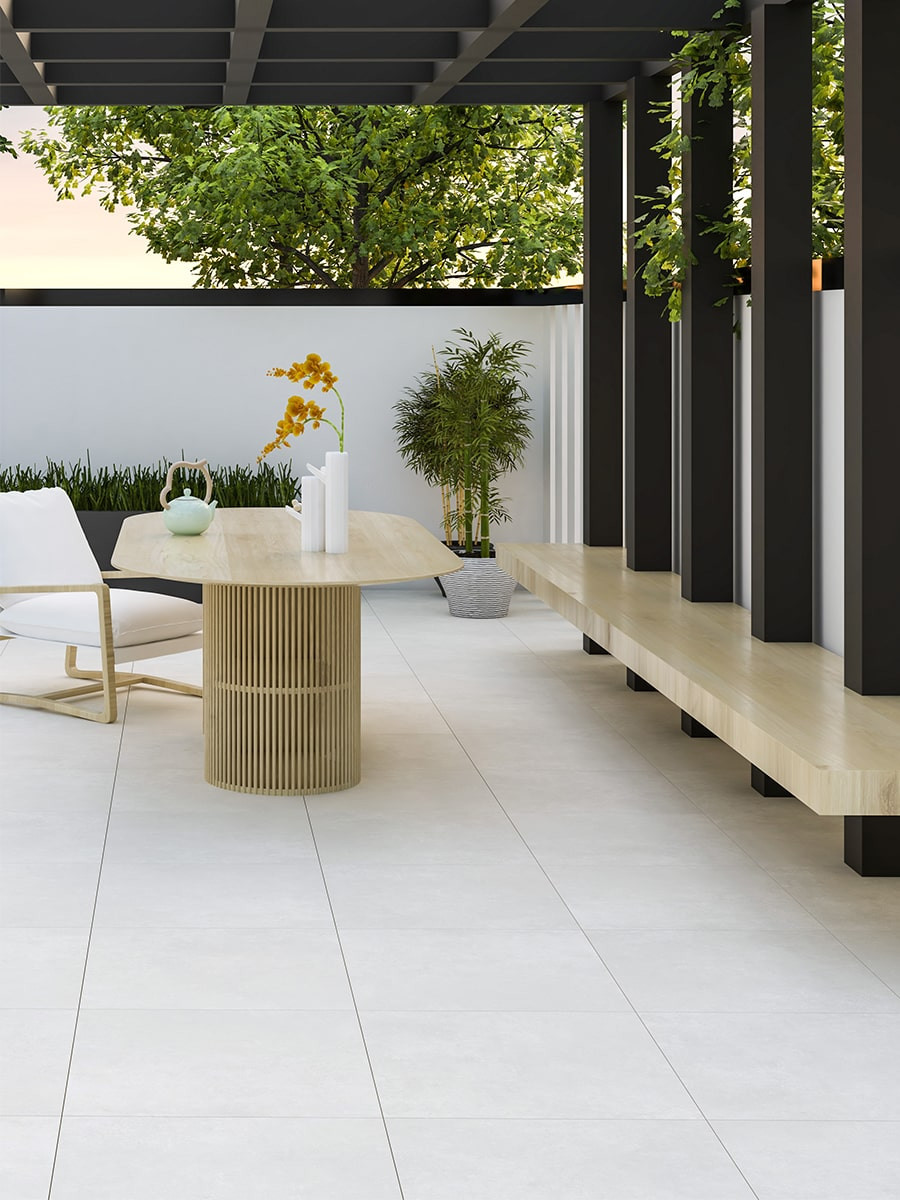 Nexus White Virtue Outdoor Porcelain Paving Slabs - 600x600 Pack