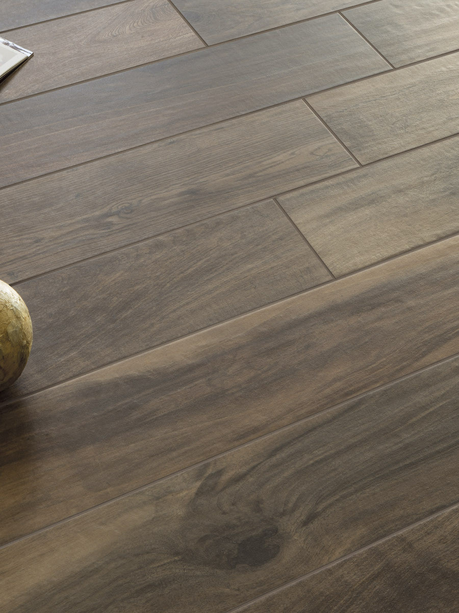 Living Noce Herringbone Wood Effect Floor Tile - 450x75(mm)