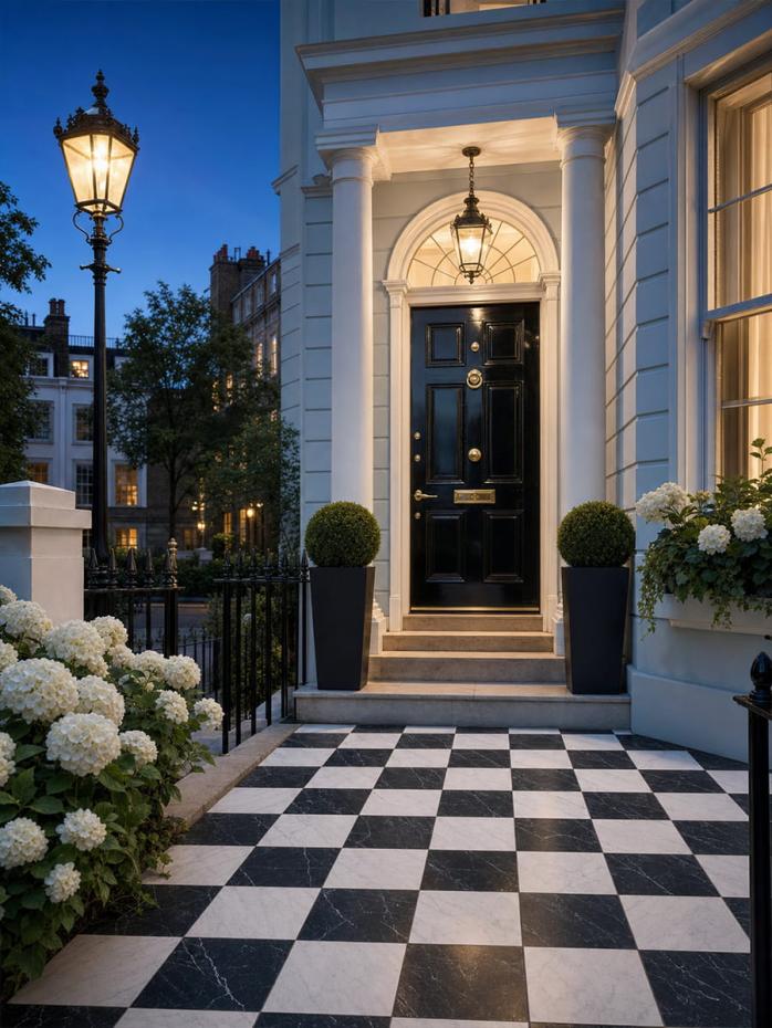 Lusso Carrara + Noir Checkerboard Porcelain Paving - 300x300x20mm